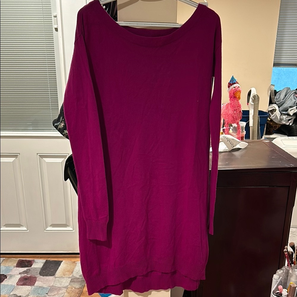 Diane Von Furstenberg Purple Pink Midi Sweater Dress